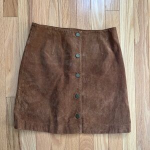 New Look Tan Button-Front Mini Skirt